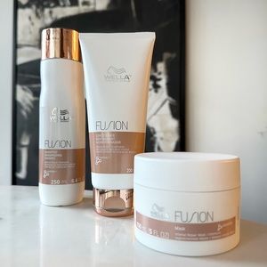 NEW Wella Fusion Shampoo Conditioner and Hair Mask collection strengthen hair